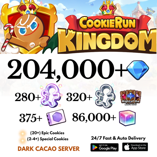 [GLOBAL/Dark Cacao] 204,000+Gems Cookie Run: Kingdom Starter Account