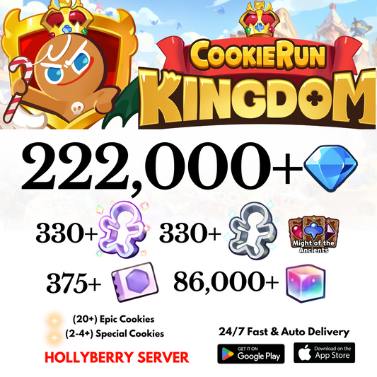 [GLOBAL/Hollyberry] 222,000+Gems Cookie Run: Kingdom Starter Account