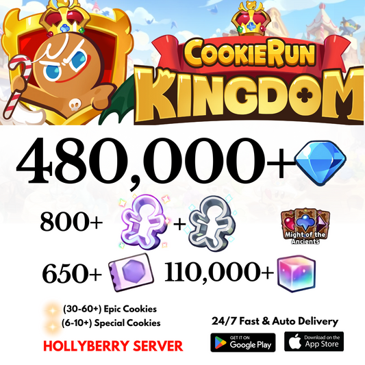 [GLOBAL/Hollyberry] 480,000+Gems Cookie Run: Kingdom Starter Account