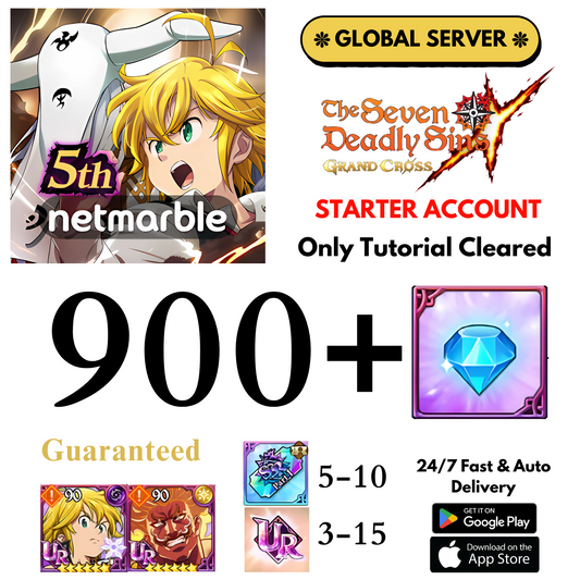 [GLOBAL] 900+ Gems 7DS Grand Cross Starter Account