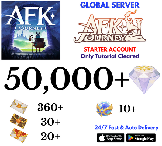 [Global] 50,000+Diamonds AFK Journey Starter Reroll Account