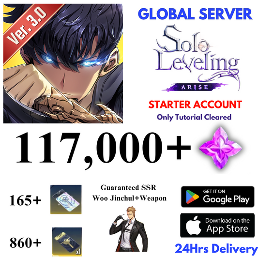 [GLOBAL] 117,000+Essence Stones Solo Leveling:ARISE Starter Reroll Account