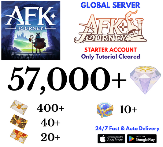 [Global] 57,000+Diamonds AFK Journey Starter Reroll Account