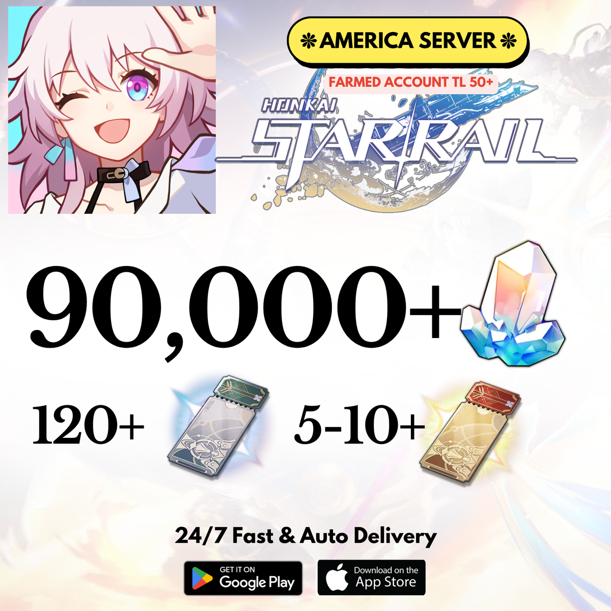 [America] 90,000+Jades Honkai Star Rail Farmed Account