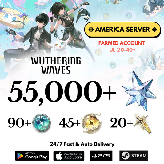 [AMERICA/NA] 55,000+ Astrite Wuthering Waves Farmed Reroll Account
