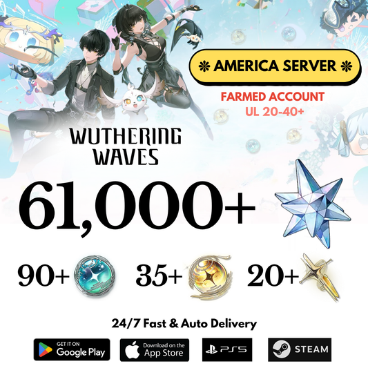 [AMERICA/NA] 61,000+ Astrite Wuthering Waves Farmed Reroll Account