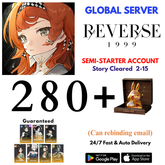 [GLOBAL] 280+Unilogs+Liang+Anjo+Semmel+Lucy+Jiu+Eternity+An-an Reverse: 1999 Reroll Starter Account