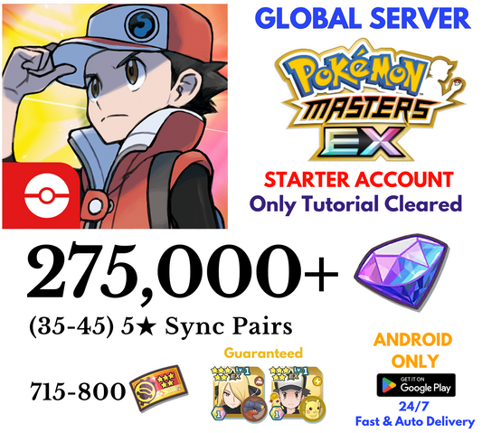 [GLOBAL/Android] 275,000+Gems Pokémon Masters EX Starter Reroll Account