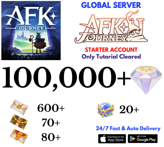 [Global] 100,000+Diamonds AFK Journey Starter Reroll Account