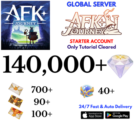 [Global] 140,000+Diamonds AFK Journey Starter Reroll Account