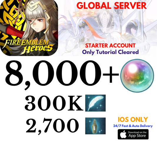 [GLOBAL/iOS] 8,000+Orbs Fire Emblem Heroes Starter Reroll Account
