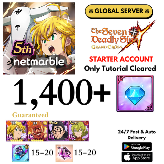 [GLOBAL] 1,400+ Gems 7DS Grand Cross Starter Account