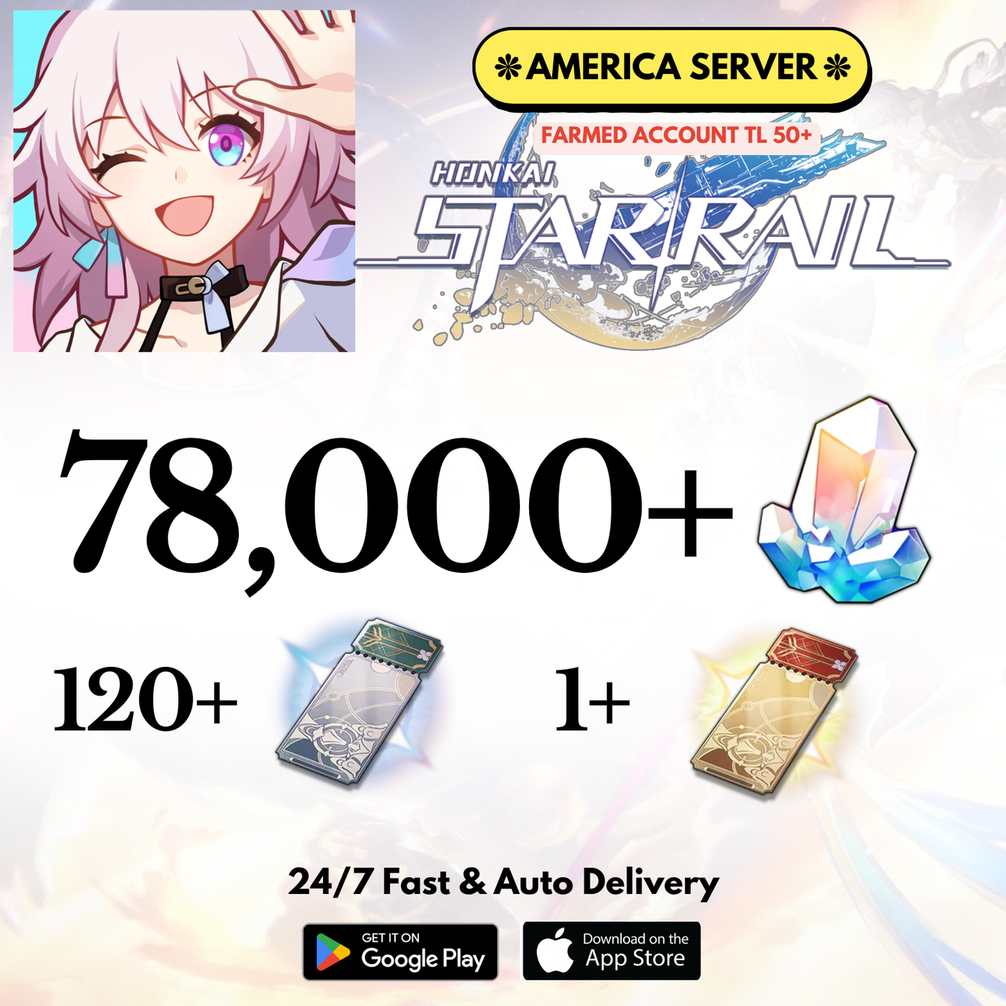 [America] 78,000+Jades Honkai Star Rail Farmed Account