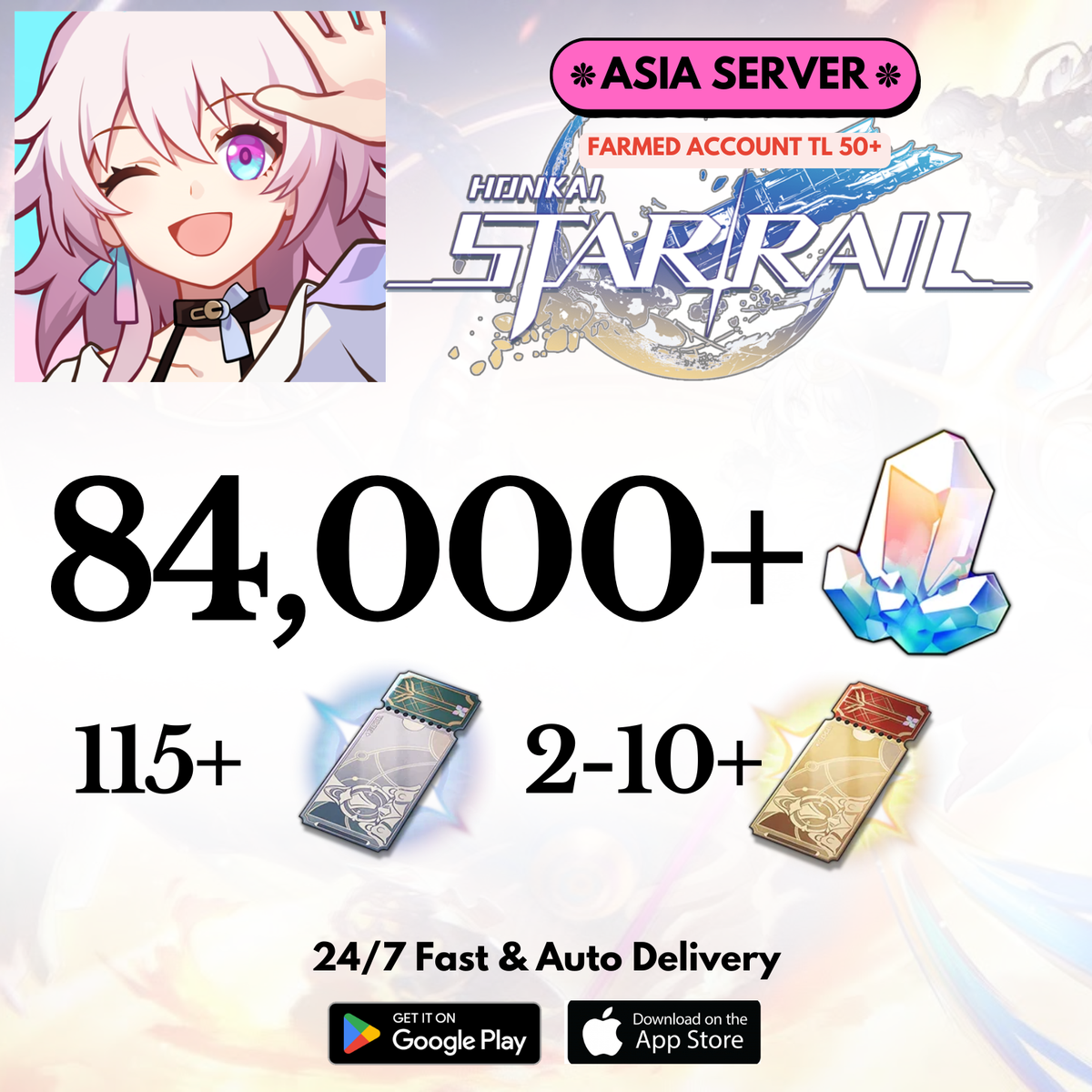 [Asia] 84,000+Jades Honkai Star Rail Farmed Account