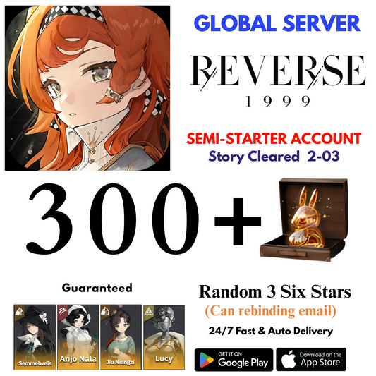 [GLOBAL] 300+Unilogs+Semmel+Anjo+Jiu+Lucy+3 Random 6 Stars Reverse: 1999 Reroll Starter Account