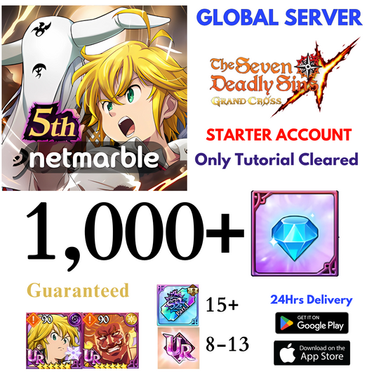 [GLOBAL] 1,000+ Gems 7DS Grand Cross Starter Account