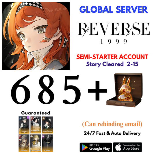 [GLOBAL] 685+Unilogs+Liang+Anjo+Semmel+Melania+NewBabel+Aknight Reverse: 1999 Reroll Starter Account