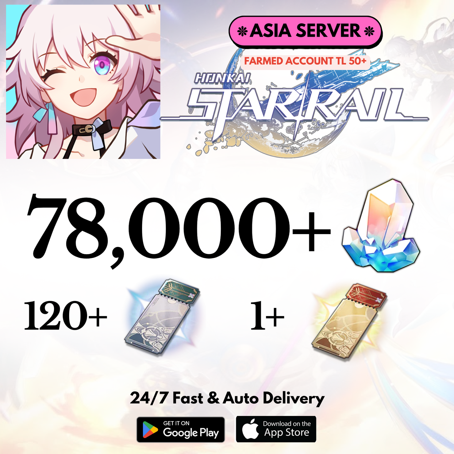 [Asia] 78,000+Jades Honkai Star Rail Farmed Account