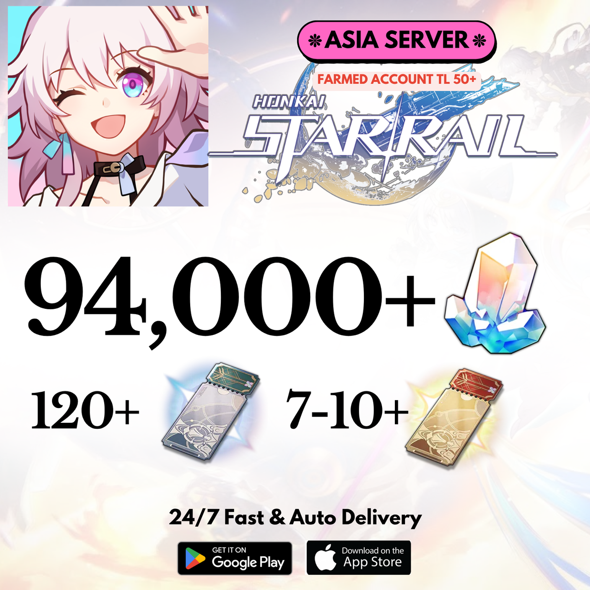 [Asia] 94,000+Jades Honkai Star Rail Farmed Account