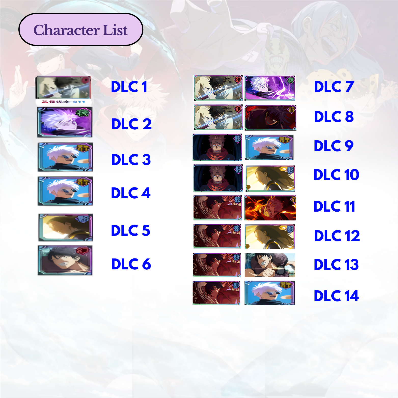 [AMERICA/NA] 30,000-60,000+ Gems +Selected Characters Jujutsu Kaisen: Phantom Parade Reroll Starter Account