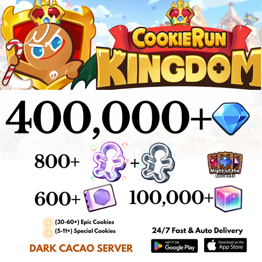 [GLOBAL/Dark Cacao] 400,000+Gems Cookie Run: Kingdom Starter Account
