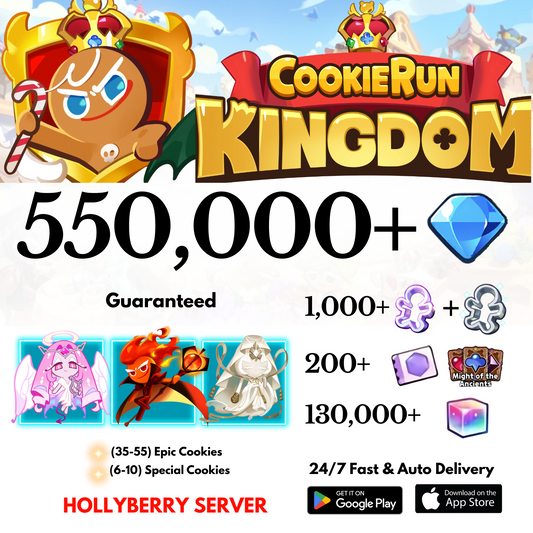 [GLOBAL/Hollyberry] 550,000+Gems+Eternal Sugar+Fire Spirit+Mystic Flour Cookie Run: Kingdom Starter Account