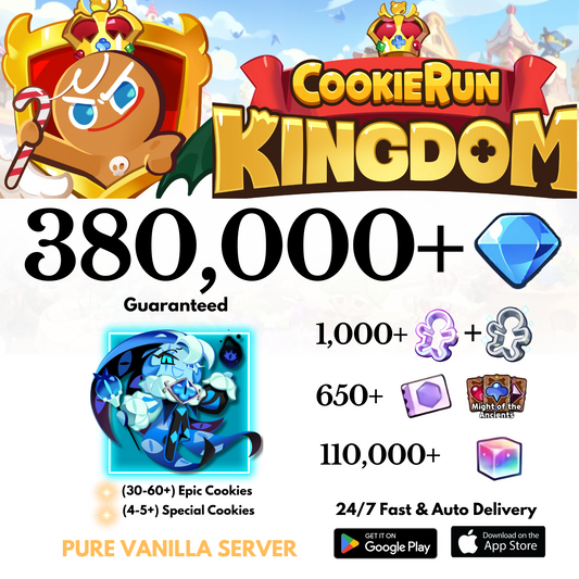 [GLOBAL/Pure Vanilla] 380,000+Gems+Shadow Milk Cookie Run: Kingdom Starter Account