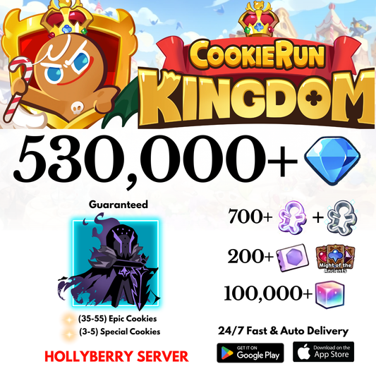[GLOBAL/Hollyberry] 530,000+Gems+Silent Salt Cookie Run: Kingdom Starter Account