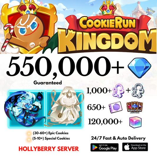 [GLOBAL/Hollyberry] 550,000+Gems+Shadow Milk+Mystic Flour Cookie Run: Kingdom Starter Account