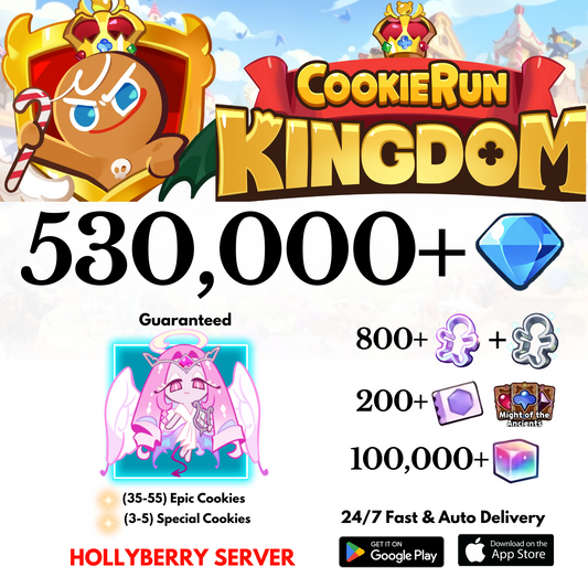 [GLOBAL/Hollyberry] 530,000+Gems+Eternal Sugar Cookie Run: Kingdom Starter Account