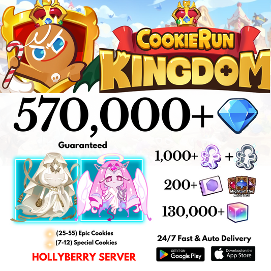 [GLOBAL/Hollyberry] 570,000+Gems+Eternal Sugar+Mystic Flour Cookie Run: Kingdom Starter Account
