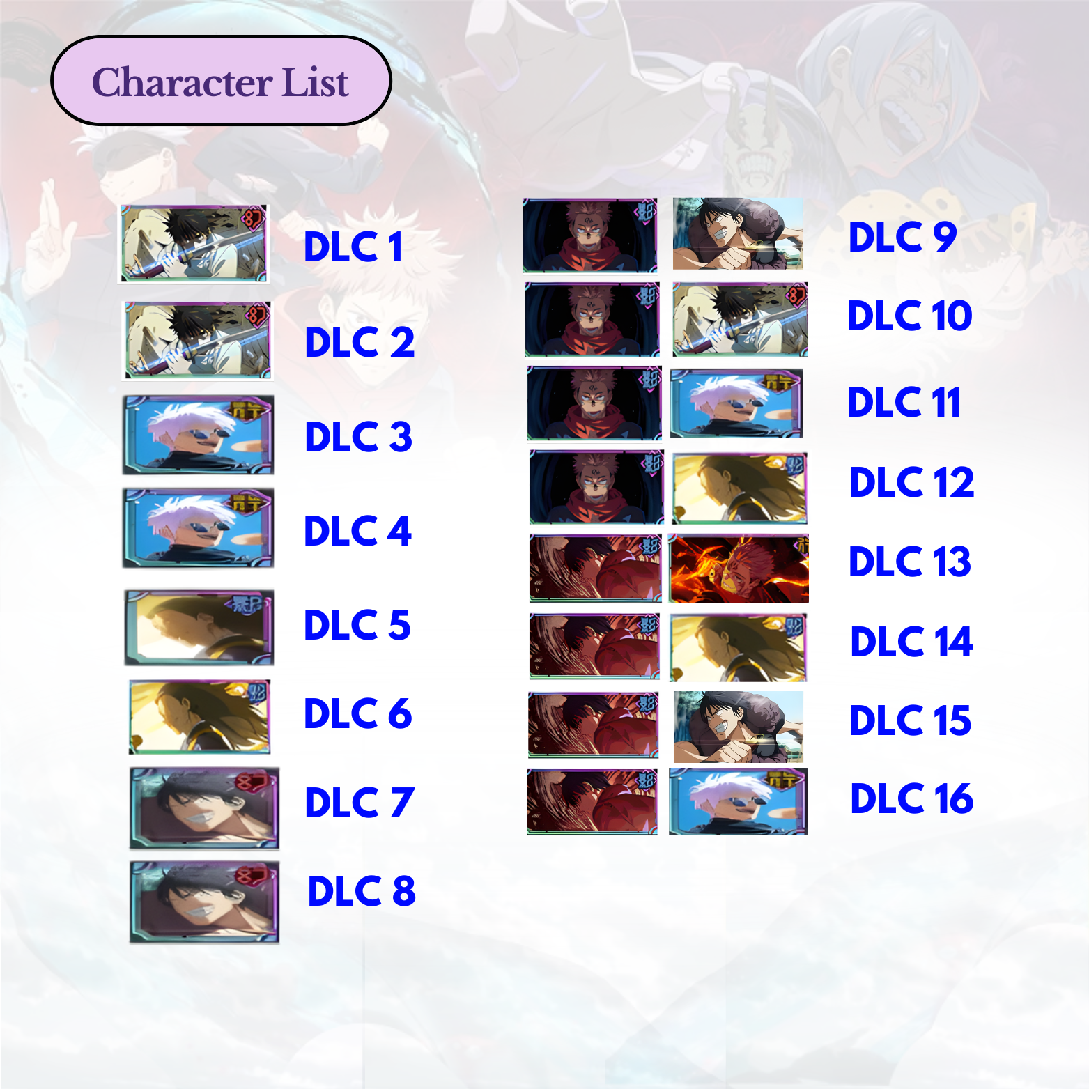 [SEA] 30,000-60,000+ Gems +Selected Characters Jujutsu Kaisen: Phantom Parade Reroll Starter Account