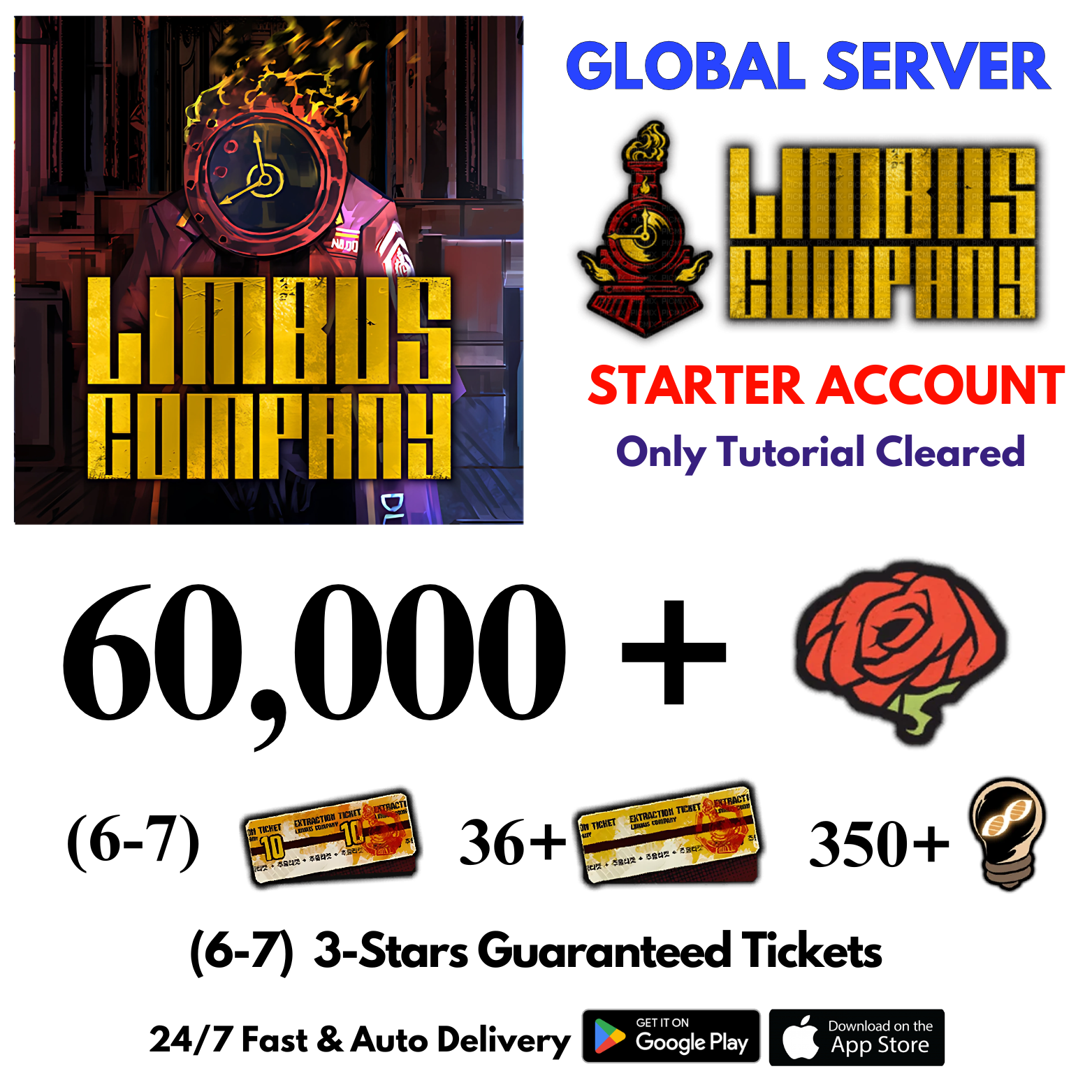 [GLOBAL] 60,000+Gems Limbus Company Starter Reroll Account