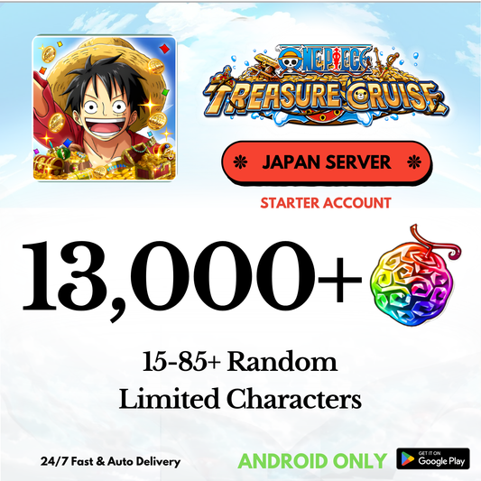 [Japan-Android] 5,500-13,000+ Gems ONE PIECE Treasure Cruise  Reroll Starter Account