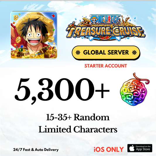 [Global-iOS] 4,800-5,300+ Gems ONE PIECE Treasure Cruise  Reroll Starter Account