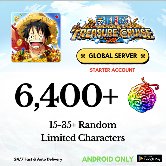 [Global-Android] 4,900-6,400+ Gems ONE PIECE Treasure Cruise  Reroll Starter Account
