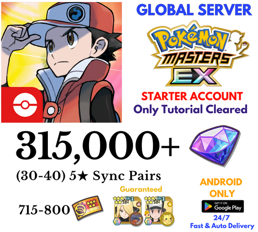 [GLOBAL/Android] 315,000+Gems Pokémon Masters EX Starter Reroll Account