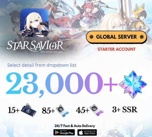 [GLOBAL] 18,000-23,000+ Gems StarSavior Starter Reroll Account
