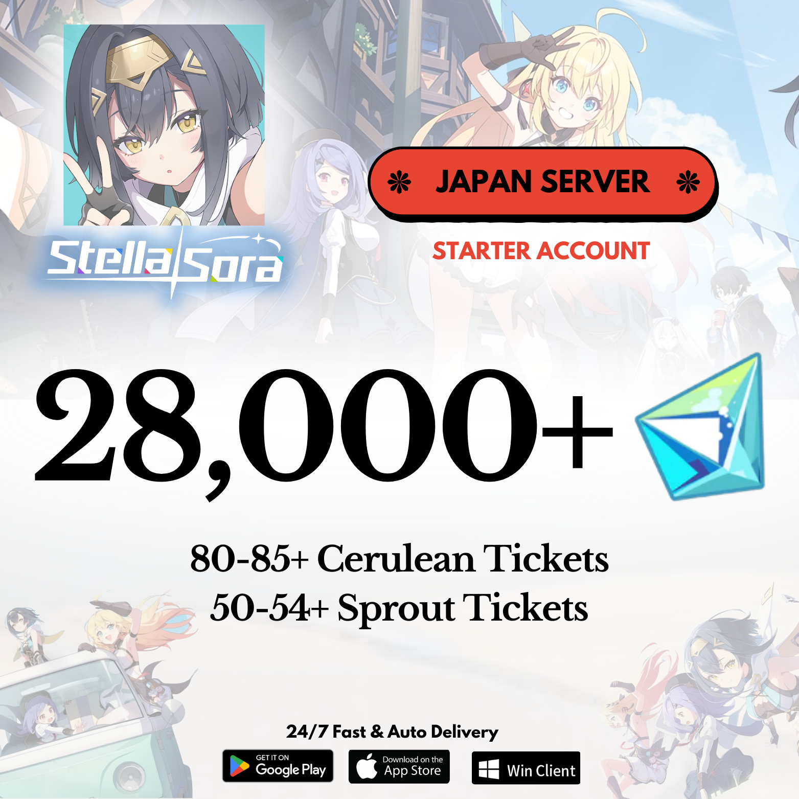 [JAPAN] 28,000+ Gems Stella Sora Starter Reroll Account