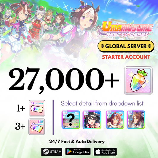 [GLOBAL] 27,000+Carats+Selected character Uma Musume Pretty Derby Starter Reroll Account