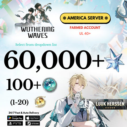 [AMERICA/NA] 35,000-60,000+ Astrites Luuk Herssen Wuthering Waves Farmed Reroll Account