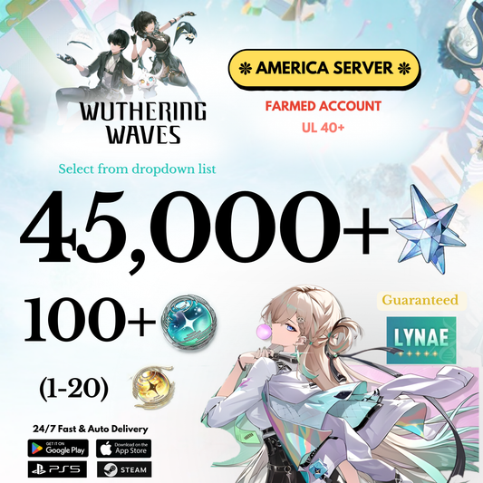[AMERICA/NA]  39,000-45,000+ Astrite +Lynae Wuthering Waves Farmed Reroll Account
